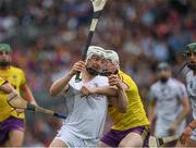 2 July 2017; Joe Canning of Galway is tackled by Liam Ryan of Wexford during the Leinster GAA Hurling Senior Championship Final match between Galway and Wexford at Croke Park in Dublin. Photo by Ray McManus/Sportsfile