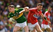 2 July 2017; Mark Griffin of Kerry in action against Luke Connolly of Cork during the Munster GAA Football Senior Championship Final match between Kerry and Cork at Fitzgerald Stadium in Killarney, Co Kerry. Photo by Brendan Moran/Sportsfile