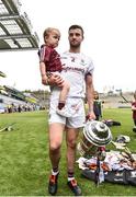 2 July 2017;  Adrian Tuohey of Galway celebrates with his young son Jamie age 3 at the end of the Leinster GAA Hurling Senior Championship Final match between Galway and Wexford at Croke Park in Dublin. Photo by David Maher/Sportsfile