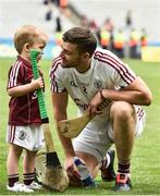 2 July 2017; Adrian Tuohey of Galway celebrates with his young son Jamie age 3 at the end of the Leinster GAA Hurling Senior Championship Final match between Galway and Wexford at Croke Park in Dublin. Photo by David Maher/Sportsfile