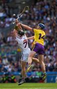 2 July 2017; Aidan Harte of Galway  in action against Jack Guiney of Wexford during the Leinster GAA Hurling Senior Championship Final match between Galway and Wexford at Croke Park in Dublin. Photo by Ray McManus/Sportsfile