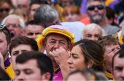 2 July 2017; An anxious Wexford fan during the last minutes of the Leinster GAA Hurling Senior Championship Final match between Galway and Wexford at Croke Park in Dublin. Photo by Ray McManus/Sportsfile