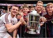 2 July 2017; Joe Canning of Galway celebrates with supporters at the end of the Leinster GAA Hurling Senior Championship Final match between Galway and Wexford at Croke Park in Dublin. Photo by David Maher/Sportsfile
