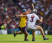 2 July 2017; Jack Guiney of Wexford is tackled by the Galway full back Daithi Burke during the Leinster GAA Hurling Senior Championship Final match between Galway and Wexford at Croke Park in Dublin. Photo by Ray McManus/Sportsfile