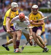 2 July 2017; Conor Whelan of Galway of Galway in action against James Breen, left, and Liam Ryan of Wexford during the Leinster GAA Hurling Senior Championship Final match between Galway and Wexford at Croke Park in Dublin. Photo by Ray McManus/Sportsfile