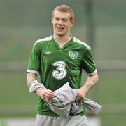 28 February 2012; Republic of Ireland's James McClean at the end of squad training ahead of their side's International Friendly against the Czech Republic on Wednesday. Republic of Ireland Squad Training, Gannon Park, Malahide, Co. Dublin. Picture credit: David Maher / SPORTSFILE