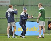 28 February 2012; Republic of Ireland manager Giovanni Trapattoni, centre talks to James McClean, right, and Paul Green at the end of  squad training ahead of their side's International Friendly against the Czech Republic on Wednesday. Republic of Ireland Squad Training, Gannon Park, Malahide, Co. Dublin. Picture credit: David Maher / SPORTSFILE
