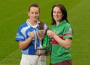 28 February 2012; In attendance at the All-Ireland Camogie Club Finals Captains Day at Croke Park are Aoife Lynskey, left, Ardrahan, Galway, and Aileen Moore, Eoghan Rua, Derry. Oulart the Ballagh face Drom/Inch in the All Ireland Senior Final at 3.00pm while Eoghan Rua play Ardrahan at 1.00pm in the Intermediate decider on Sunday, March 4th. Croke Park, Dublin. Photo by Sportsfile