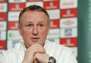 28 February 2012; Northern Ireland manager Michael O'Neill speaking to the media during a press conference ahead of their side's International Friendly match against Norway on Wednesday. Northern Ireland Press Conference, Culloden Estate and Spa, Bangor Road, Holywood, Belfast, Co. Antrim. Picture credit: Oliver McVeigh / SPORTSFILE