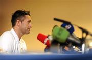 28 February 2012; Republic of Ireland team captain Robbie Keane during a press conference ahead of their side's International Friendly against the Czech Republic on Wednesday. Republic of Ireland Press Conference, Grand Hotel, Malahide, Co. Dublin. Picture credit: Brendan Moran / SPORTSFILE