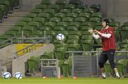 28 February 2012; Czech Republic's goalkeeper Petr Cech in action during squad training ahead of their side's International Friendly against Republic of Ireland on Wednesday. Czech Republic Squad Training, Aviva Stadium, Lansdowne Road, Dublin. Photo by Sportsfile
