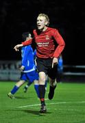 28 February 2012; Ray Foy, IT Carlow, celebrates after scoring his side's first goal of the game. Umbro CUFL Premier Division Final, IT Carlow v Athlone IT, Frank Cooke Park, Glasnevin, Dublin. Picture credit: Barry Cregg / SPORTSFILE