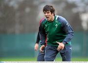 29 February 2012; Ireland's Donncha O'Callaghan during squad training ahead of their side's RBS Six Nations Rugby Championship game against France on Sunday. Ireland Rugby Squad Training, Carton House, Maynooth, Co. Kildare. Picture credit: Matt Browne / SPORTSFILE