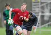 29 February 2012; Ireland's Jamie Heaslip in action during squad training ahead of their side's RBS Six Nations Rugby Championship game against France on Sunday. Ireland Rugby Squad Training, Carton House, Maynooth, Co. Kildare. Picture credit: Matt Browne / SPORTSFILE