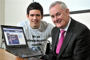 29 February 2012; The GAA has launched it's official page on Facebook in the presence of Uachtarán Chumann Lúthchleas Gael, Criostóir Ó Cuana and 2011 All-Ireland winning Dublin footballer, Cian O’Sullivan. The GAA is asking all members and supporters to answer a global GAA call and ‘like’ OfficialGAA on Facebook to unlock access to exclusive news, updates, competitions, and more throughout the year. As part of the launch, and to demonstrate the GAA’s commitment to the whole area of social media, Dublin football defender Cian O’Sullivan held a live Twitter chat through @officialgaa. Check out #GAAQandA for all the questions and answers. Keeping up to date with what’s happening in the GAA world through social and digital media has never been easier. With nearly 17,000 followers on Twitter @officialgaa brings the latest news, match updates and results direct to its followers. In attendance at the launch of the GAA Facebook Page are Dublin footballer Cian O'Sullivan, left, with Uachtarán CLG Criostóir Ó Cuana. Croke Park, Dublin. Picture credit: Brendan Moran / SPORTSFILE