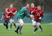 29 February 2012; Ireland's Peter O'Mahony in action during squad training ahead of their side's RBS Six Nations Rugby Championship game against France on Sunday. Ireland Rugby Squad Training, Carton House, Maynooth, Co. Kildare. Picture credit: Matt Browne / SPORTSFILE