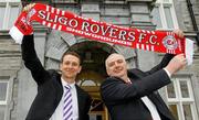 29 February 2012; Ian Baraclough, left, alongside chairman Michael Toolan, who was introduced as the new Sligo Rovers manager. The Showgrounds, Sligo. Picture credit: Peter Wilcock / SPORTSFILE