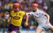2 July 2017; Willie Devereux  of Wexford in action against Thomas Monaghan of Galway during the Leinster GAA Hurling Senior Championship Final match between Galway and Wexford at Croke Park in Dublin. Photo by Ray McManus/Sportsfile