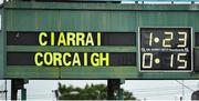 2 July 2017; The scoreboard shows the final score of the Munster GAA Football Senior Championship Final match between Kerry and Cork at Fitzgerald Stadium in Killarney, Co Kerry. Photo by Brendan Moran/Sportsfile