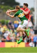 2 July 2017; Darran O'Sullivan of Kerry in action against Tomás Clancy of Cork during the Munster GAA Football Senior Championship Final match between Kerry and Cork at Fitzgerald Stadium in Killarney, Co Kerry. Photo by Brendan Moran/Sportsfile