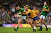 2 July 2017; Cian Gammell of Kerry in action against Danny Griffin of Clare during the Electric Ireland Munster GAA Football Minor Championship Final match between Kerry and Clare at Fitzgerald Stadium in Killarney, Co Kerry. Photo by Brendan Moran/Sportsfile