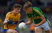 2 July 2017; David Clifford of Kerry in action against Jayme O'Sullivan of Clare during the Electric Ireland Munster GAA Football Minor Championship Final match between Kerry and Clare at Fitzgerald Stadium in Killarney, Co Kerry. Photo by Brendan Moran/Sportsfile