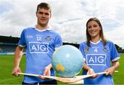 3 July 2017; Dublin's Cian O'Callaghan and Laura Twomey were in Parnell Park today to help AIG Insurance reveal details of their latest travel insurance offering. Those planning holidays this summer can avail of a 10% discount when they purchase their travel insurance online. Customers can get single trip insurance from only €4.52 and annual multi-trip holiday insurance from only €1.98 per month. Photo by Sam Barnes/Sportsfile