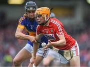 3 July 2017; Liam O'Shea of Cork in action against Michael Purcell of Tipperary during the Electric Ireland Munster GAA Hurling Minor Championship semi-final replay match between Cork and Tipperary at Páirc Uí Rinn, Cork. Photo by Eóin Noonan/Sportsfile