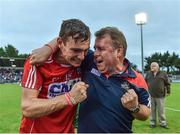 3 July 2017; Brian Turnbull of Cork celebrates with Cork manager Denis Ring after the Electric Ireland Munster GAA Hurling Minor Championship semi-final replay match between Cork and Tipperary at Páirc Uí Rinn, Cork. Photo by Eóin Noonan/Sportsfile