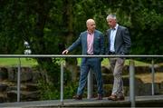 4 July 2017; Former Tyrone footballer Peter Canavan, left, and former Down footballer Greg Blaney after a press conference at Fintona Golf Club in Omagh, Co. Tyrone. Photo by Brendan Moran/Sportsfile