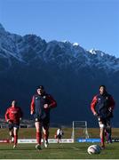 5 July 2017; British & Irish Lions players, from left, Rory Best, Tadhg Furlong and Courtney Lawes during a training session at the Queenstown Events Centre in Queenstown, New Zealand. Photo by Stephen McCarthy/Sportsfile