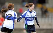 3 March 2012; Rebecca Daly, right, celebrates scoring the second Colaiste Ide agus Iosef goal with her team mate Shannon Sheehan. Tesco All-Ireland Post Primary Schools Senior A Semi-Final, St Leo’s, Carlow v Colaiste Ide agus Iosef, Limerick, McDonagh Park, Nenagh, Co. Tipperary. Picture credit: Ray McManus / SPORTSFILE