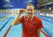 3 March 2012; Bethany Carson, Lisburn, after winning the Women's 100m Butterfly A Final and setting a new Irish Senior record, during the Irish Long Course National Swimming Championships/Olympic Trials. National Aquatic Centre, Abbotstown, Dublin. Photo by Sportsfile