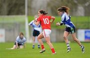 3 March 2012; Dammi Callanan, St Leo’s, in action against Marian Stack, Colaiste Ide agus Iosef. Tesco All-Ireland Post Primary Schools Senior A Semi-Final, St Leo’s, Carlow v Colaiste Ide agus Iosef, Limerick, McDonagh Park, Nenagh, Co. Tipperary. Picture credit: Ray McManus / SPORTSFILE