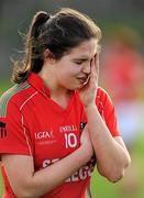 3 March 2012; A dejected Danni Callanan, St Leo’s, after the game. Tesco All-Ireland Post Primary Schools Senior A Semi-Final, St Leo’s, Carlow v Colaiste Ide agus Iosef, Limerick, McDonagh Park, Nenagh, Co. Tipperary. Picture credit: Ray McManus / SPORTSFILE