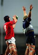 15 December 2001; Paul O'Connell, Munster, takes the ball in the lineout ahead of Leinster's Eric Miller. Leinster v Munster, Celtic League, Final, Lansdowne Road, Dublin. Rugby. Picture credit; Brendan Moran / SPORTSFILE