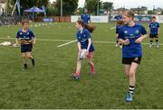 5 July 2017; Jamie Heaslip and Jamison Gibson-Park of Leinster Rugby came out to the Bank of Ireland Summer Camp to meet up with some local young rugby talent in Terenure College RFC. Pictured are, from left, Eric Begley, from Terenure, and Orla and Roisin Kieran, from Tallaght, Co. Dublin. Terenure College RFC, Terenure, Dublin. Photo by Seb Daly/Sportsfile