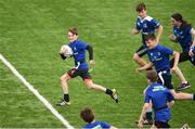 5 July 2017; Rob Kearney and Ross Byrne of Leinster Rugby came out to the Bank of Ireland Leinster Rugby Summer Camp at Donnybrook Stadium. Pictured is Ben Murray, age 11, on his way to scoring a try. Photo by Cody Glenn/Sportsfile