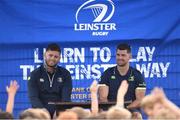 5 July 2017; Rob Kearney and Ross Byrne of Leinster Rugby came out to the Bank of Ireland Leinster Rugby Summer Camp at Donnybrook Stadium to answer questions, teach rugby and sign autographs. Photo by Cody Glenn/Sportsfile