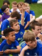 5 July 2017; Jamie Heaslip and Jamison Gibson-Park of Leinster Rugby came out to the Bank of Ireland Summer Camp to meet up with some local young rugby talent in Terenure College RFC. Pictured is a general view of a question and answer session with the players. Terenure College RFC, Terenure, Dublin. Photo by Seb Daly/Sportsfile