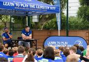 5 July 2017; Jamie Heaslip and Jamison Gibson-Park of Leinster Rugby came out to the Bank of Ireland Summer Camp to meet up with some local young rugby talent in Terenure College RFC. Pictured is a general view of a question and answer session with the players. Terenure College RFC, Terenure, Dublin. Photo by Seb Daly/Sportsfile