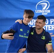 5 July 2017; Rob Kearney and Ross Byrne of Leinster Rugby came out to the Bank of Ireland Leinster Rugby Summer Camp at Donnybrook Stadium. Pictured is Luke Kilmurray, age 10, taking a selfie with Rob Kearney at Donnybrook Stadium in Dublin. Photo by Cody Glenn/Sportsfile