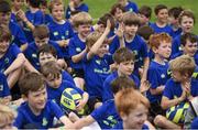 5 July 2017; Rob Kearney and Ross Byrne of Leinster Rugby came out to the Bank of Ireland Leinster Rugby Summer Camp at Donnybrook Stadium. Pictured are youth rugby players applauding Kearney and Byrne arriving at Donnybrook Stadium in Dublin. Photo by Cody Glenn/Sportsfile