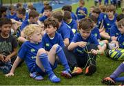 5 July 2017; Rob Kearney and Ross Byrne of Leinster Rugby came out to the Bank of Ireland Leinster Rugby Summer Camp at Donnybrook Stadium. Pictured are campers getting ready for rugby at Donnybrook Stadium in Dublin. Photo by Cody Glenn/Sportsfile