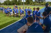 5 July 2017; Rob Kearney and Ross Byrne of Leinster Rugby came out to the Bank of Ireland Leinster Rugby Summer Camp at Donnybrook Stadium. Pictured are campers waiting in queue for autographs at Donnybrook Stadium in Dublin. Photo by Cody Glenn/Sportsfile