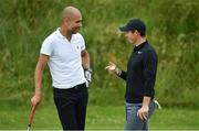 5 July 2017; Manchester City manager Pep Guardiola and Rory McIlroy of Northern Ireland and  during the Pro-Am ahead of the Dubai Duty Free Irish Open Golf Championship at Portstewart Golf Club in Portstewart, Co. Derry. Photo by Brendan Moran/Sportsfile