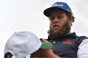 5 July 2017; Andrew Johnston of England signs autographs during the Pro-Am ahead of the Dubai Duty Free Irish Open Golf Championship at Portstewart Golf Club in Portstewart, Co. Derry. Photo by Brendan Moran/Sportsfile