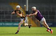 5 July 2017; Michael Cody of Kilkenny in action against Rowan White of Wexford during the Bord Gais Energy Leinster GAA Hurling Under 21 Championship Final Match between Kilkenny and Wexford at Nowlan Park in Kilkenny. Photo by Ray McManus/Sportsfile