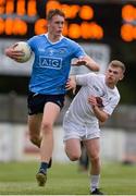 5 July 2017; Peadar Ó Cofaigh Byrne of Dublin in action against Conor Murphy of Kildare during the Electric Ireland Leinster GAA Football Minor Championship Semi-Final match between Kildare and Dublin at St Conleth's Park in Newbridge, Co Kildare. Photo by Piaras Ó Mídheach/Sportsfile