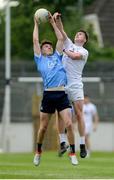 5 July 2017; James Doran of Dublin in action against Adam Cronin of Kildare during the Electric Ireland Leinster GAA Football Minor Championship Semi-Final match between Kildare and Dublin at St Conleth's Park in Newbridge, Co Kildare. Photo by Piaras Ó Mídheach/Sportsfile